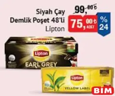 LİPTON SİYAH ÇAY DEMLİK POŞET 48'Lİ fiyat ve kampanya bilgisi